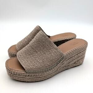 Nordstrom Rack Claire Jute Wedge Slide Sandal Women's Taupe Size US9M EU39.5